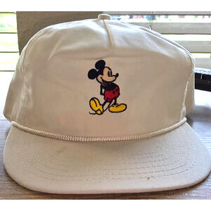 Vtg Mickey Mouse Disney Character Fashions Atlas Stapback Rope Hat 80s Made USA